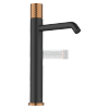 INVENA - Bateria umywalkowa wysoka MOONLIGHT Black/Rose Gold Czarny/Rożowe Złoto  BU-77-W14-V